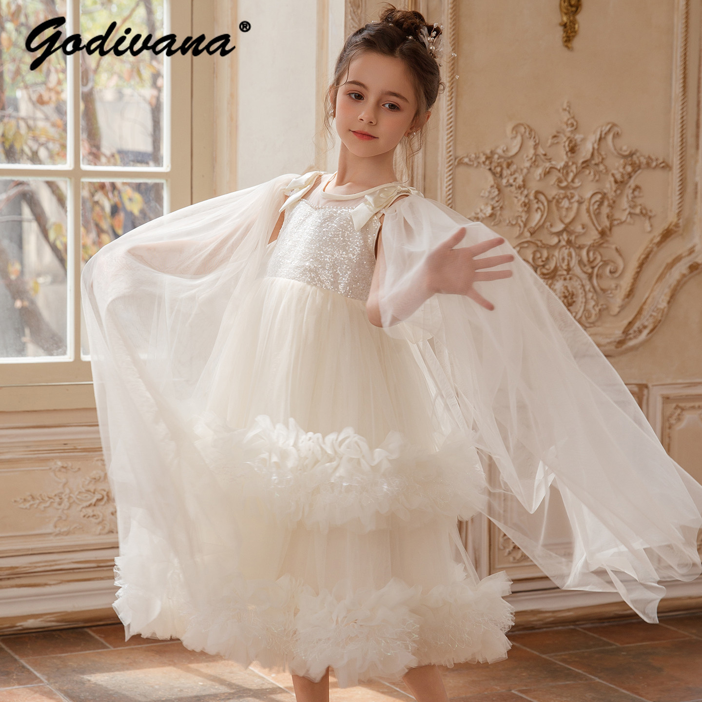 Glitter Tablecloth - Gaun Putri Formal Tulle Payet Mewah