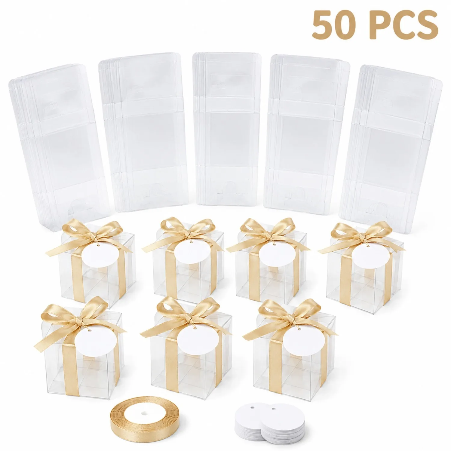 Event Party Box - 20/50 Kotak Hadiah Transparan dengan Hiasan