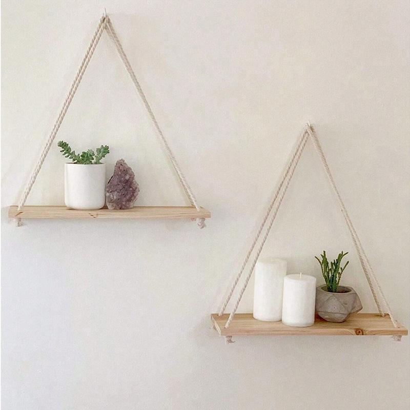Flower Wall Panel - Ayunan Kayu Gantung Tali Rami Rak