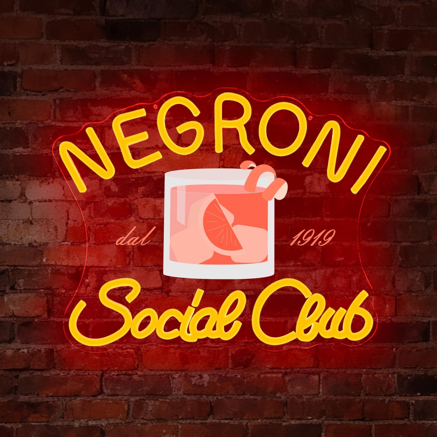 Neon Sign Party - Lampu LED Neon Negroni Social Club