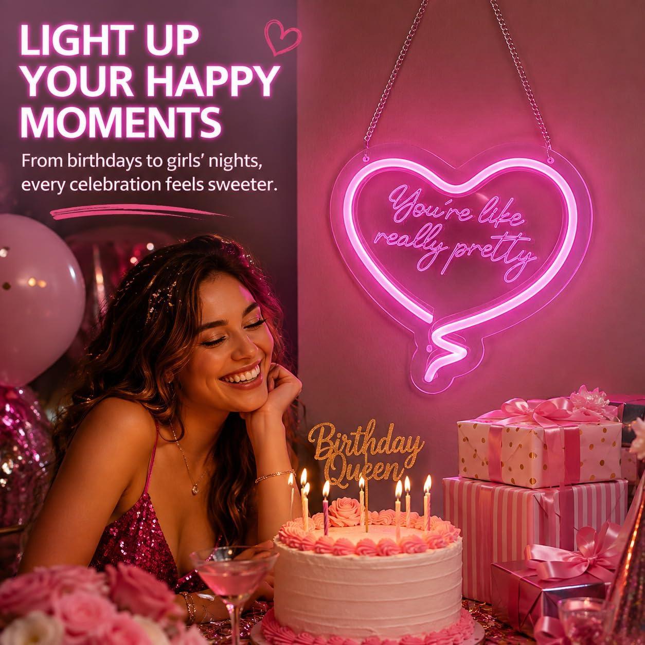 Lampu Neon Bentuk Hati Merah M - Neon Sign Party ulasan dan harga
