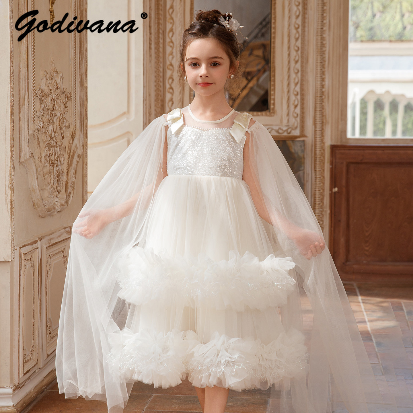 Gaun Putri Formal Tulle Payet  - Glitter Tablecloth ulasan dan harga
