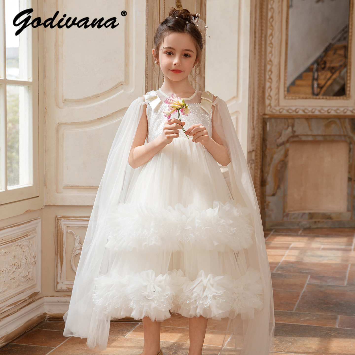 Gaun Putri Formal Tulle Payet  - Glitter Tablecloth ulasan dan harga