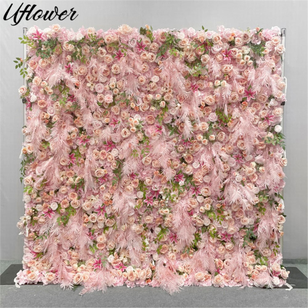 Bunga 5D Kain Mawar Merah Muda - Flower Wall Panel ulasan dan harga