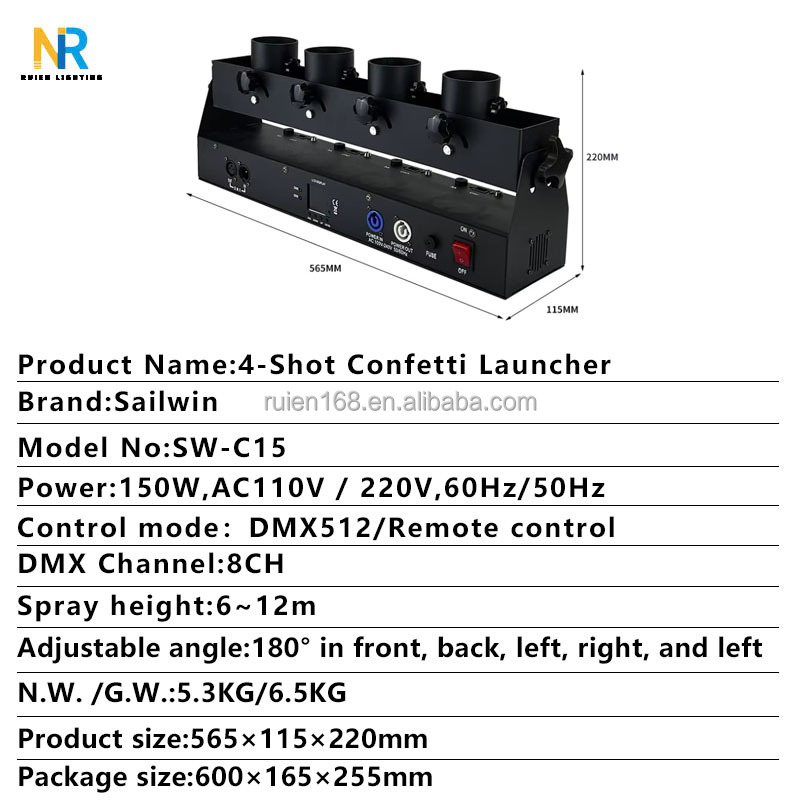 Mesin Konfeti Empat Tabung Dmx - Confetti Cannon Tube ulasan dan harga