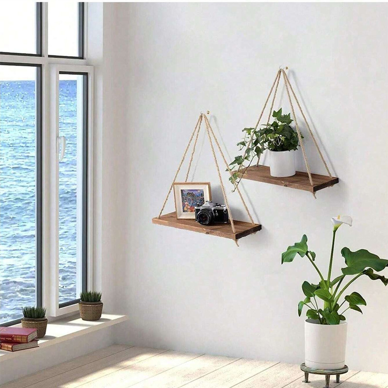 Ayunan Kayu Gantung Tali Rami  - Flower Wall Panel ulasan dan harga