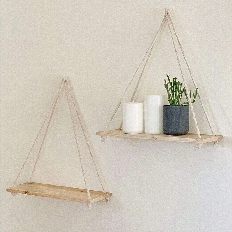 Ayunan Kayu Gantung Tali Rami  - Flower Wall Panel ulasan dan harga