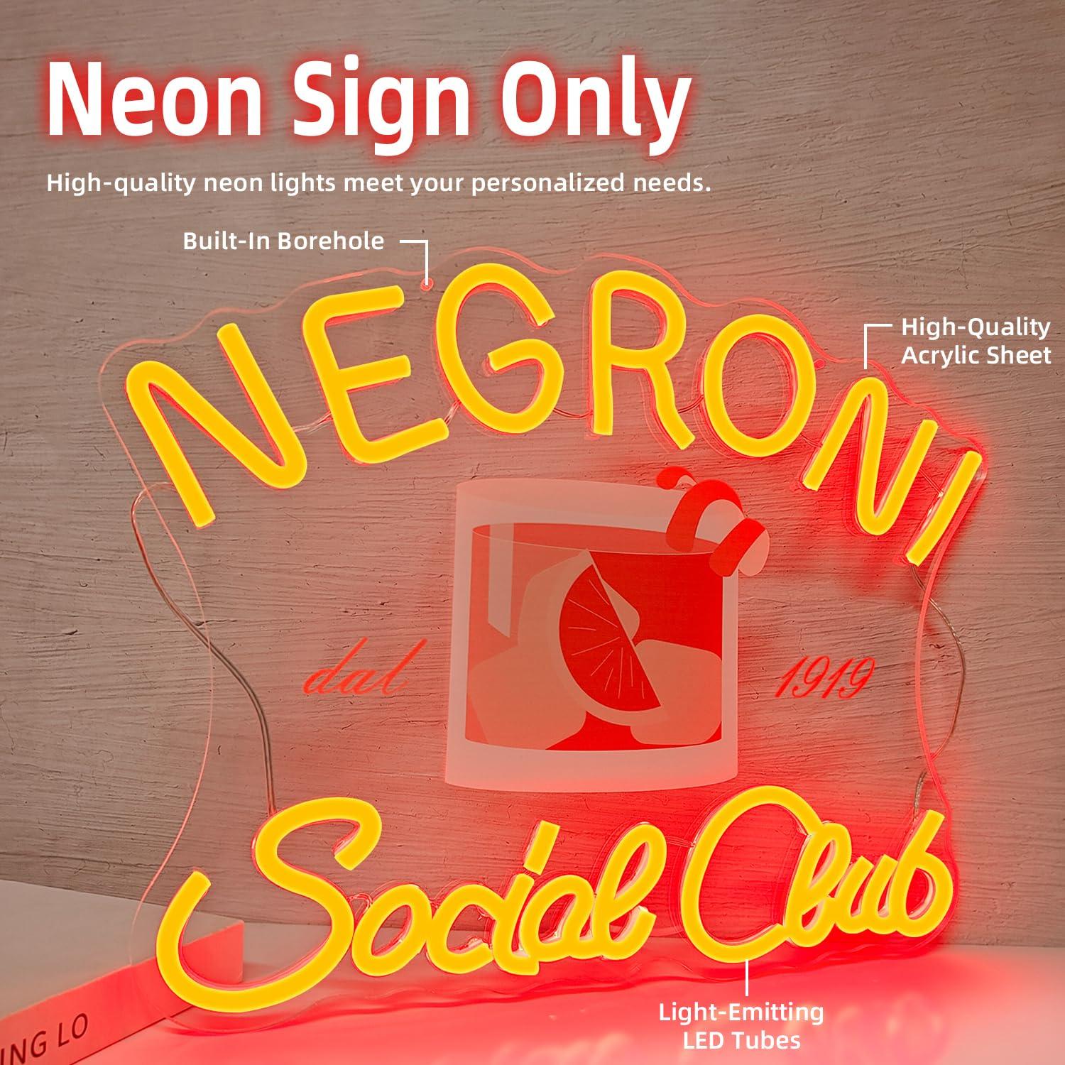 Lampu LED Neon Negroni Social  - Neon Sign Party ulasan dan harga
